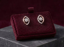 Solitaire Diamond Halo Stud Earrings for Women in 14KT Gold