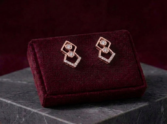 Diamond Halo Gold Party-Ready Stud Earrings for Women in 14KT Gold