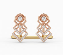 Diamond Halo Gold Party-Ready Stud Earrings for Women in 14KT Gold