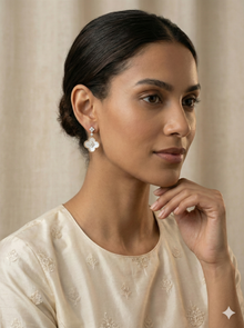 The Luminous Clover Mother of Pearl Drop Earrings