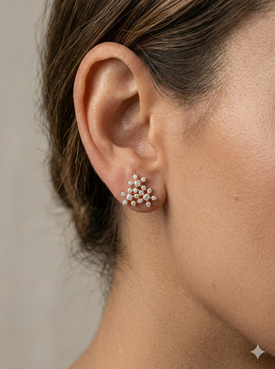The Luminous Blossom Diamond Cluster Studs