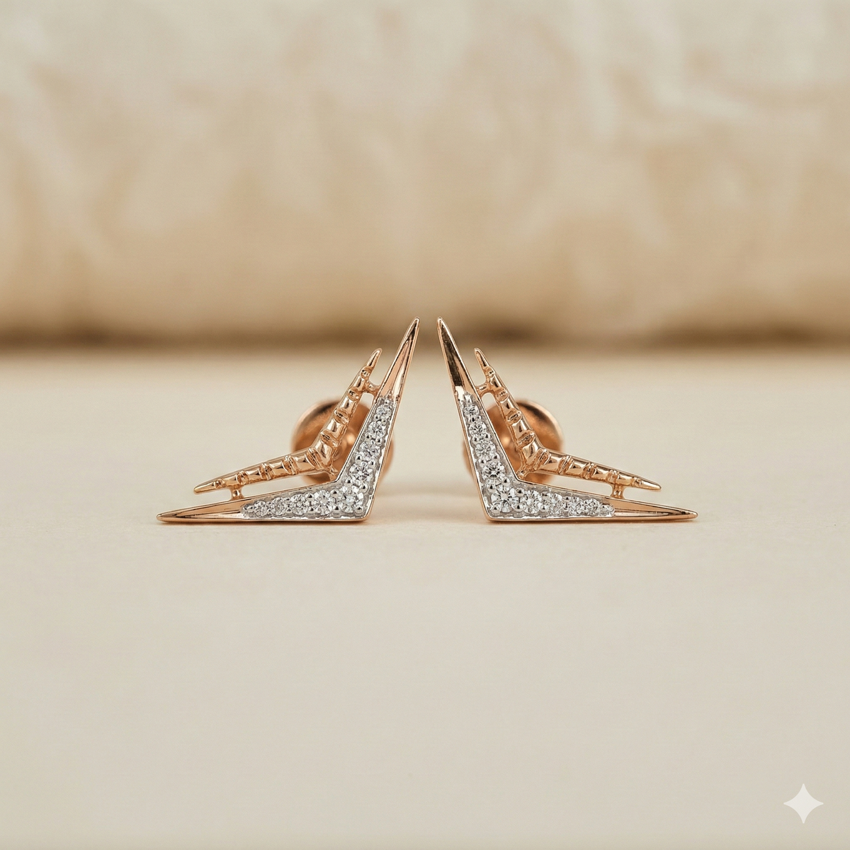 The Architectural Chevron Diamond Studs