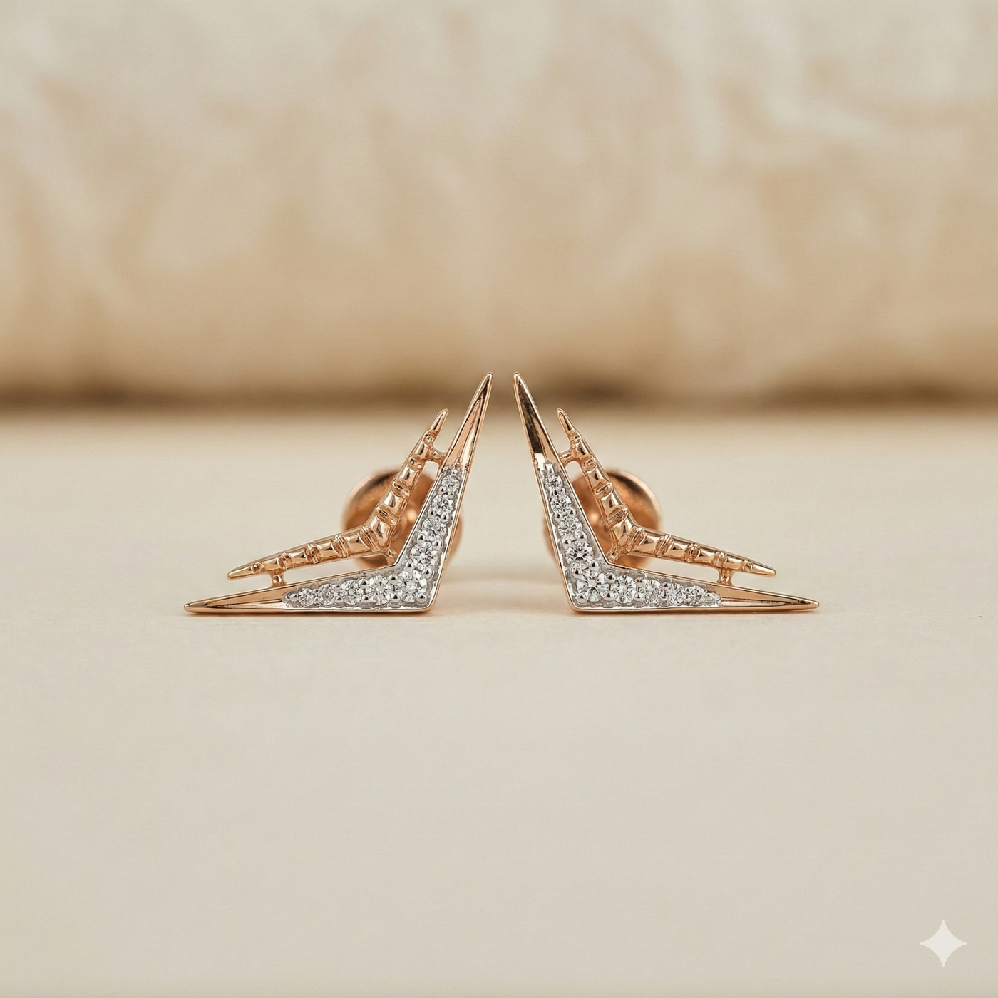 The Architectural Chevron Diamond Studs