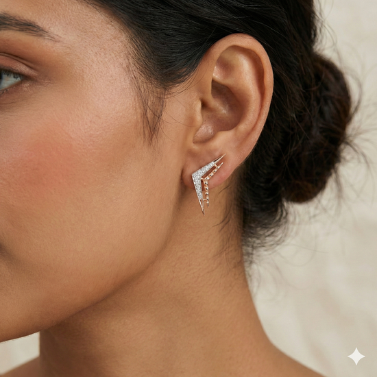 The Architectural Chevron Diamond Studs