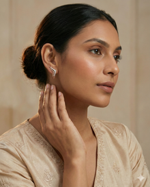 The Architectural Chevron Diamond Studs