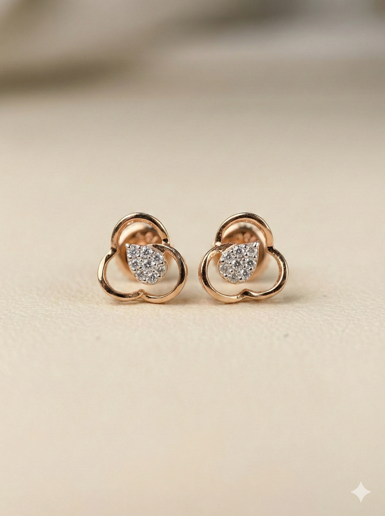 The Delicate Petal Diamond Stud Earrings