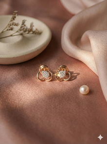 The Delicate Petal Diamond Stud Earrings