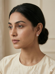 The Sculpted Petal Diamond Stud Earrings