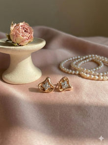 The Sculpted Petal Diamond Stud Earrings
