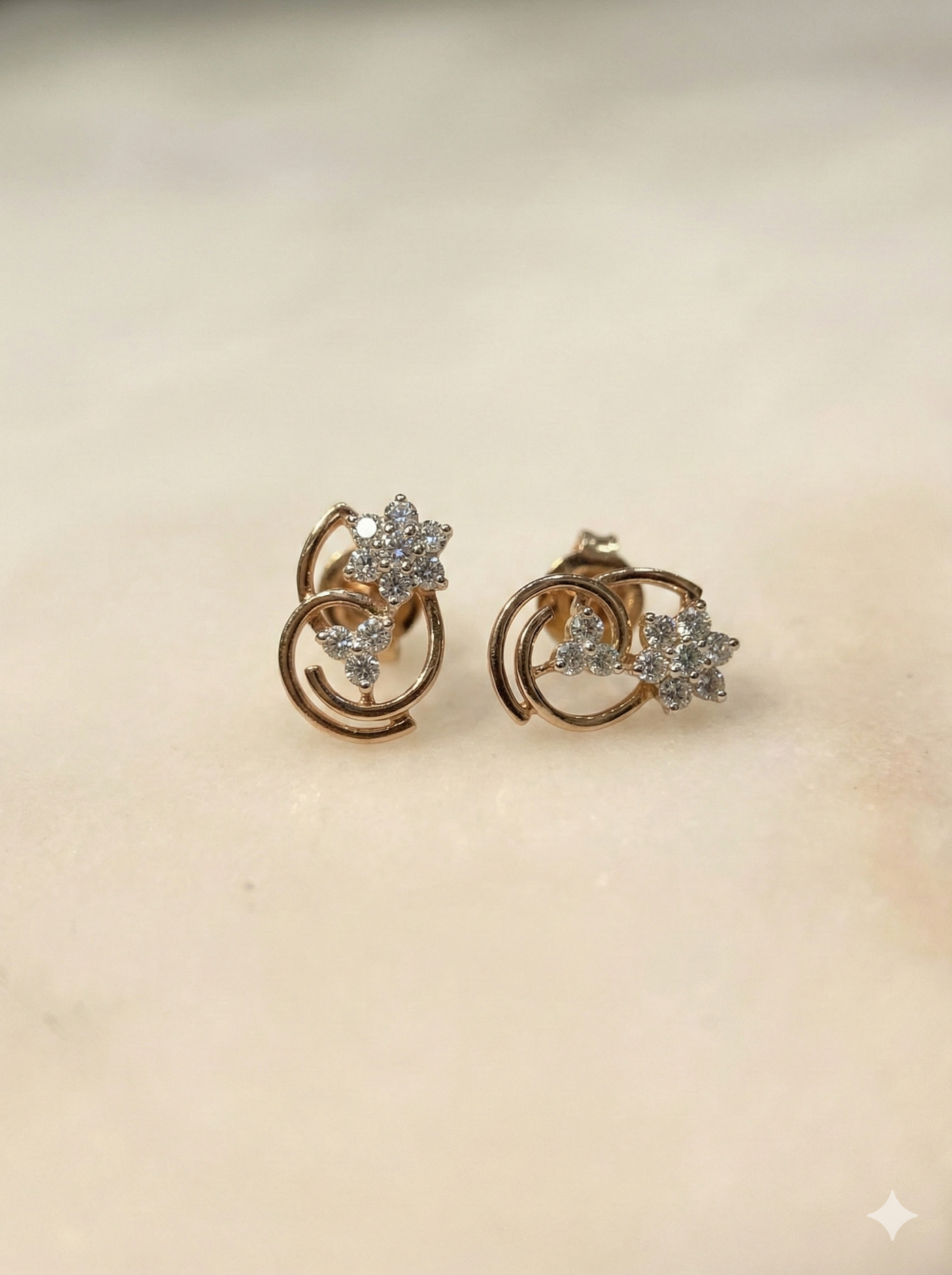 The Twirling Flora Rose Gold Diamond Tops