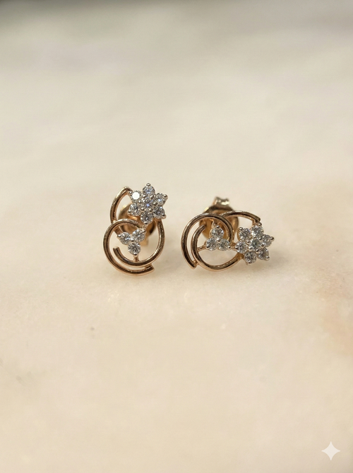 The Twirling Flora Rose Gold Diamond Tops
