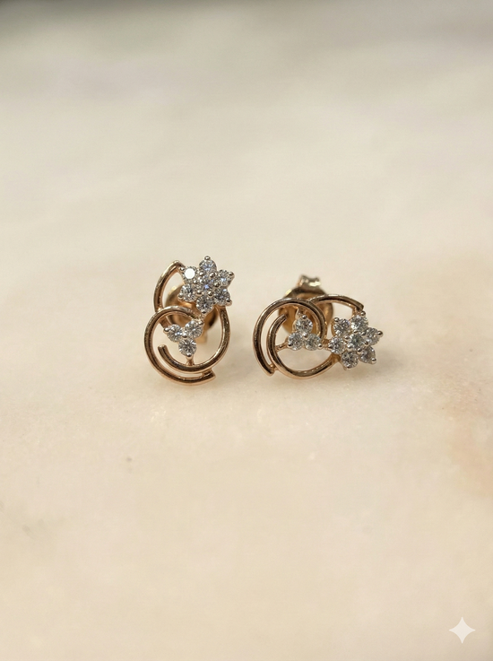 The Twirling Flora Rose Gold Diamond Tops
