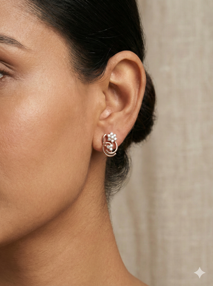 The Twirling Flora Rose Gold Diamond Tops
