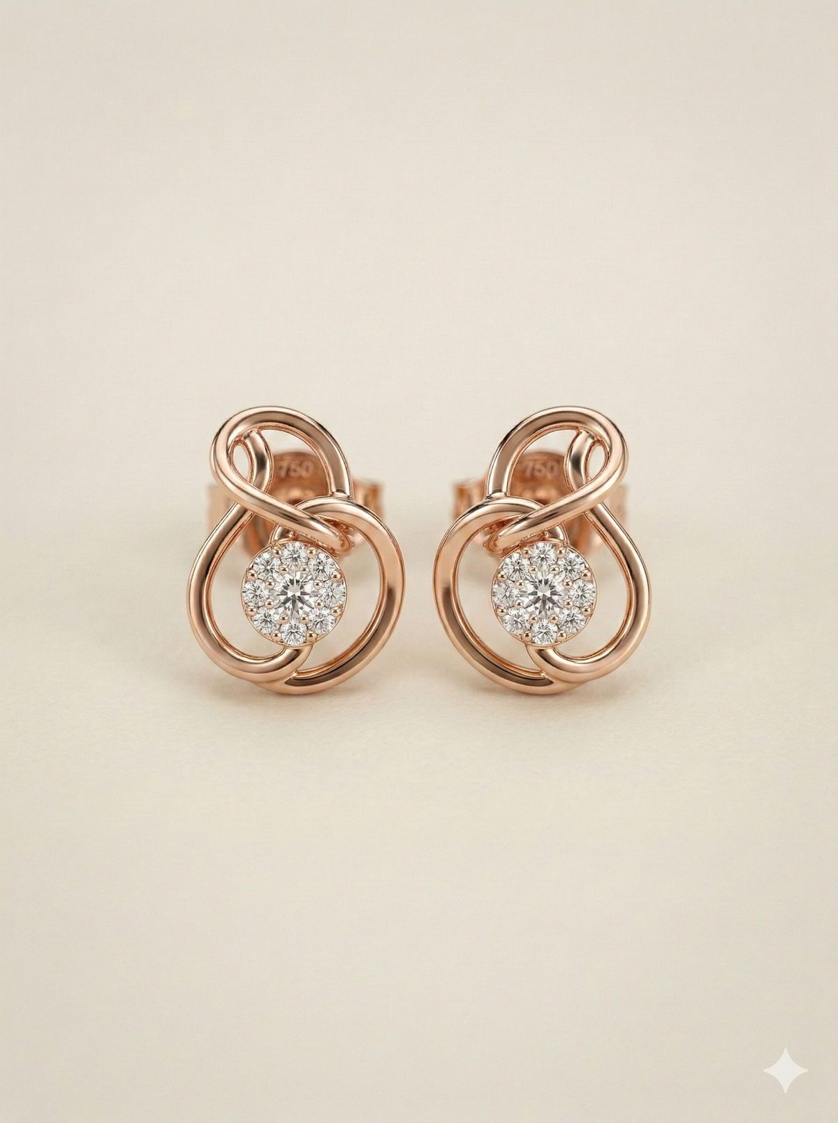 The Eternal Knot Diamond Stud Earrings