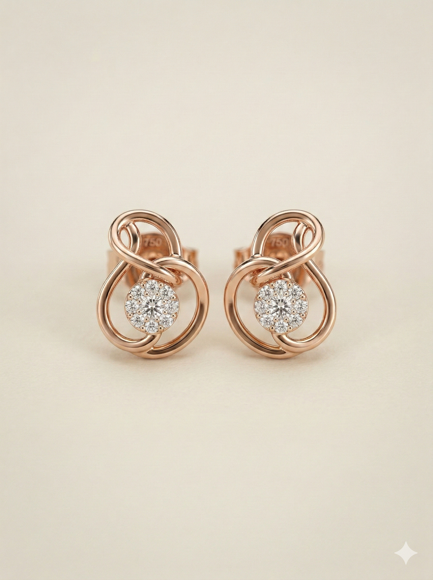 The Eternal Knot Diamond Stud Earrings