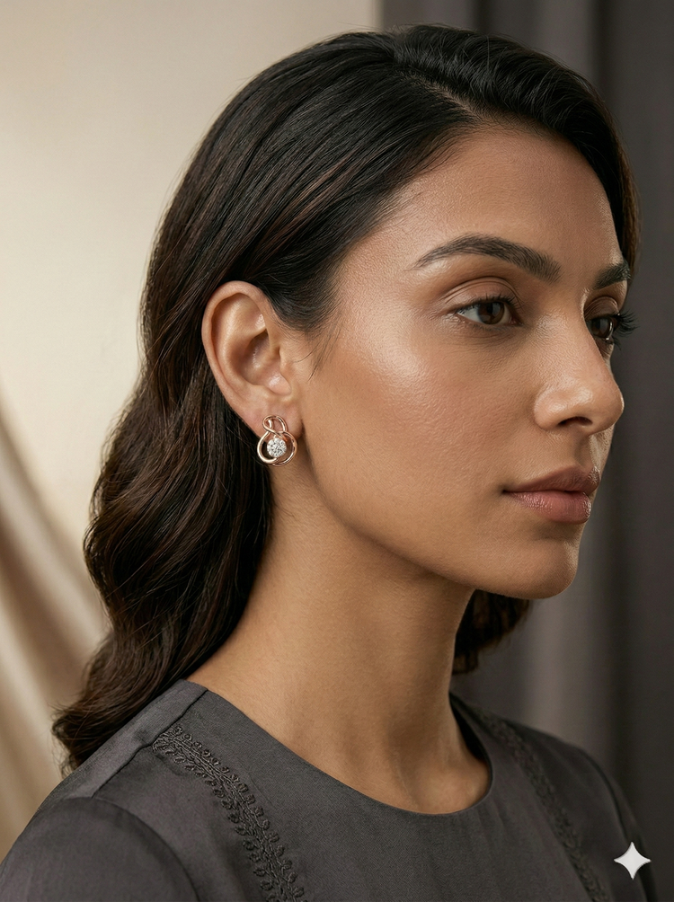 The Eternal Knot Diamond Stud Earrings