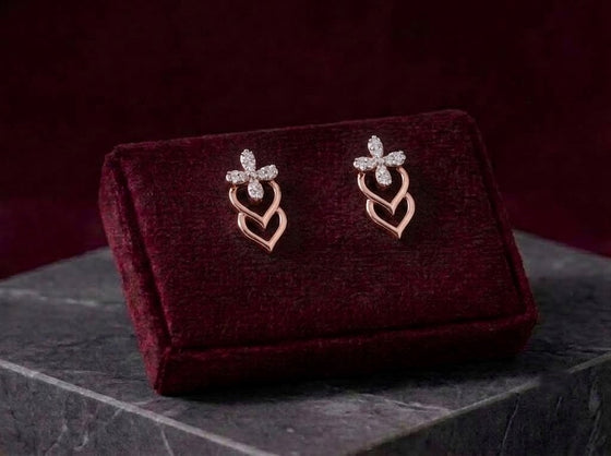 Sparkling Diamond Cluster Stud Earrings for Women in 14KT Gold