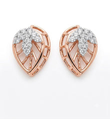 Diamond Halo Gold Layered Stud Earrings for Women in 14KT Gold