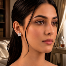 Diamond-Embellished Gold Vintage-Inspired Stud Earrings for Women in 14KT Gold
