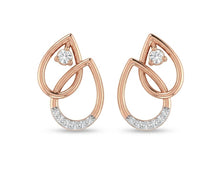 Diamond-Studded Gold Halo Stud Earrings for Women in 14KT Gold