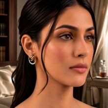 Diamond-Studded Gold Halo Stud Earrings for Women in 14KT Gold