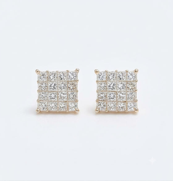 Sparkling Diamond Elegant Stud Earrings for Women in 14KT Gold