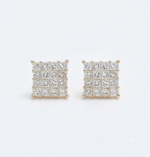 Sparkling Diamond Elegant Stud Earrings for Women in 14KT Gold