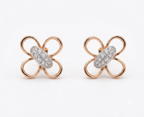 Gold & Diamond Party-Ready Stud Earrings for Women in 14KT Gold