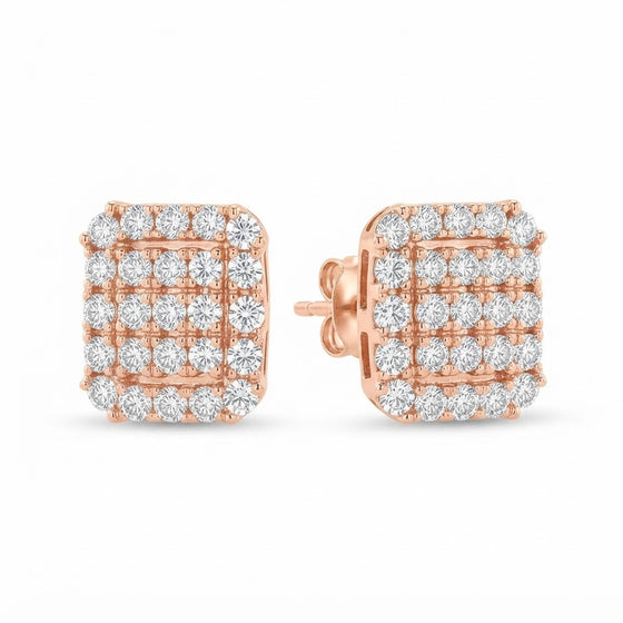 Sparkling Diamond Minimalist Stud Earrings for Women in 14KT Gold