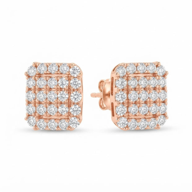Sparkling Diamond Minimalist Stud Earrings for Women in 14KT Gold
