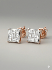 The Brilliant Square Diamond Stud Earrings