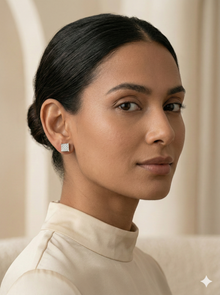 The Brilliant Square Diamond Stud Earrings