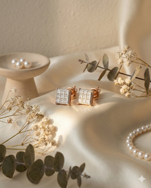 The Brilliant Square Diamond Stud Earrings
