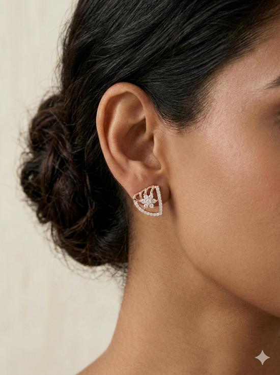 The Radiant Flora Open-Work Diamond Studs