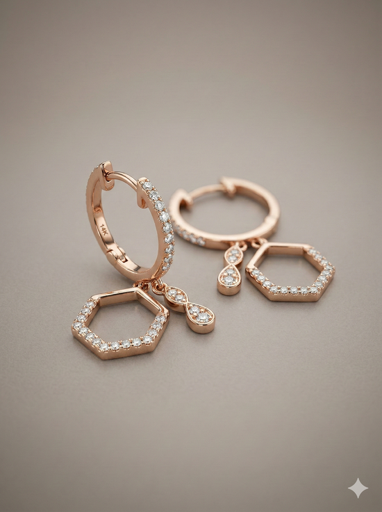 The Geometric Honeycomb Diamond Drop Huggies