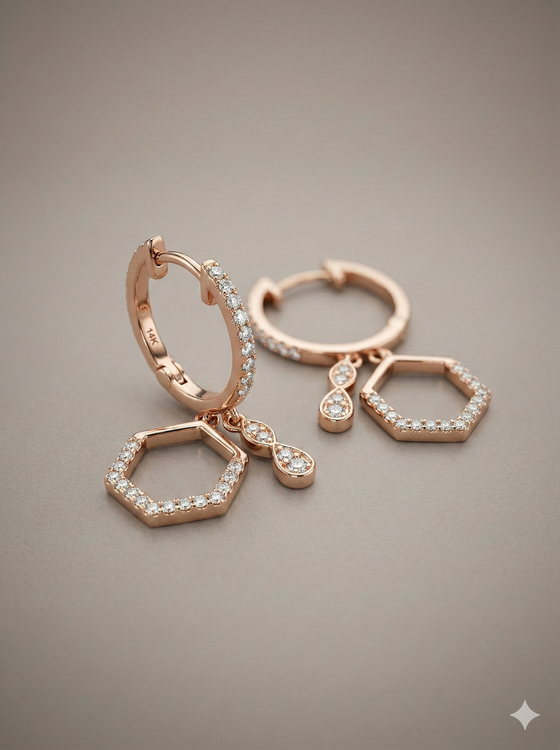 The Geometric Honeycomb Diamond Drop Huggies