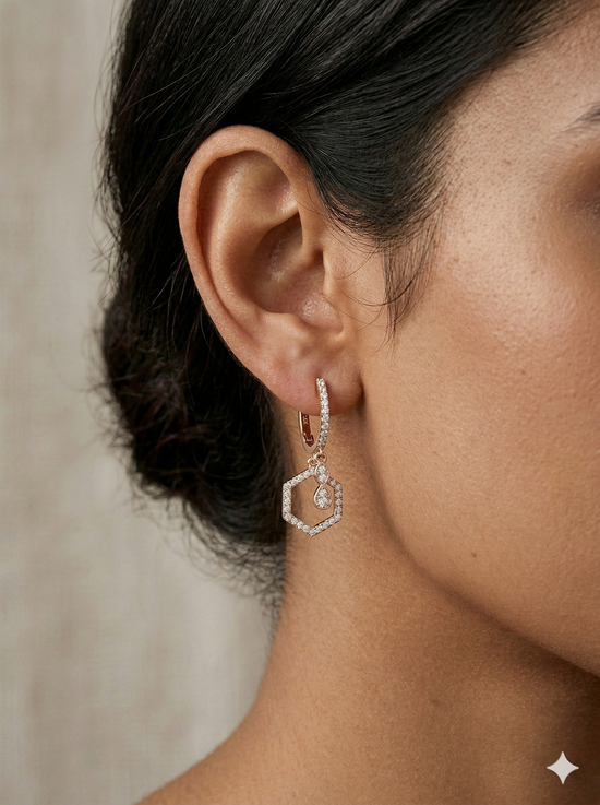 The Geometric Honeycomb Diamond Drop Huggies