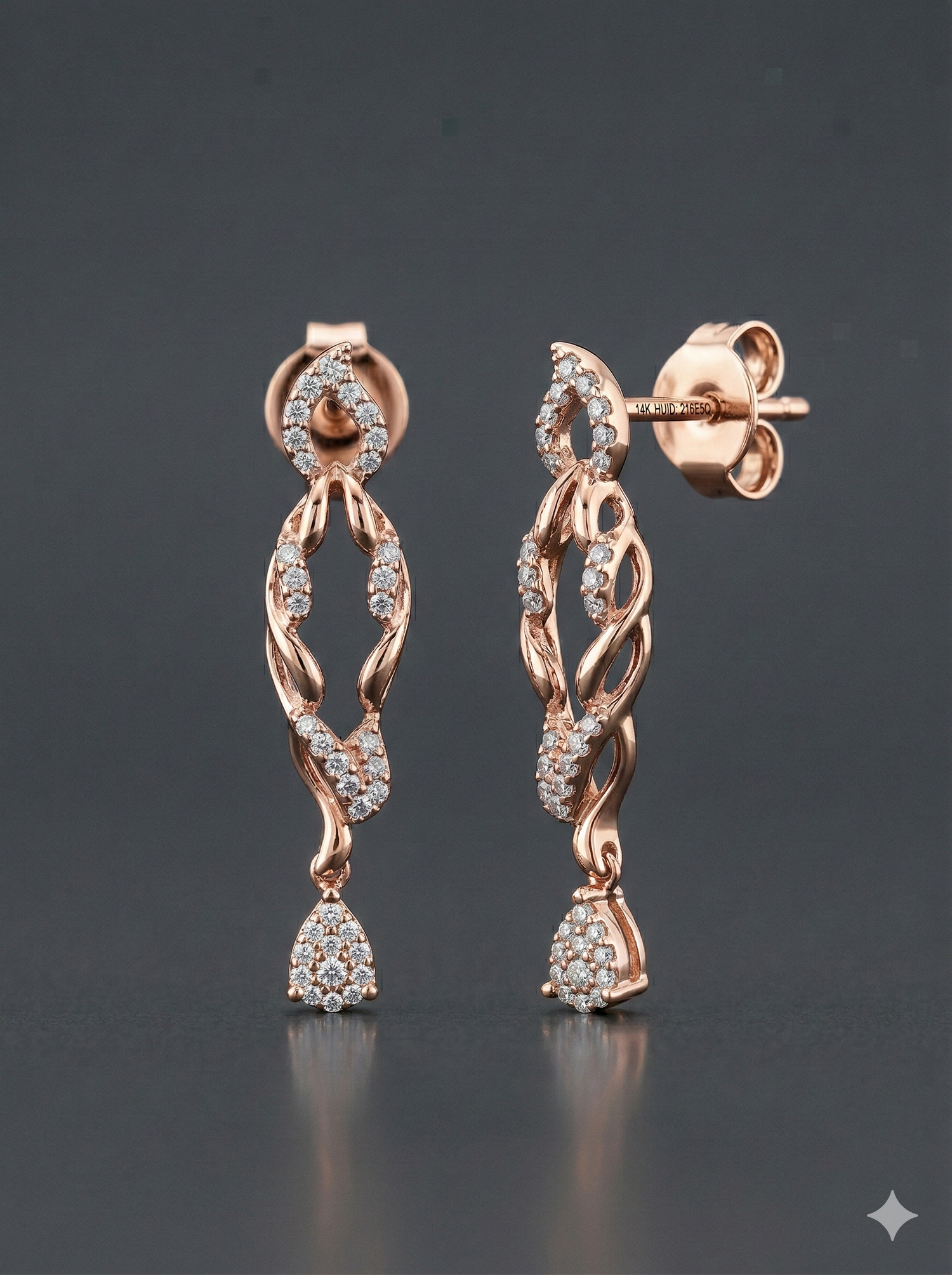 The Twining Vine Diamond Drop Earrings