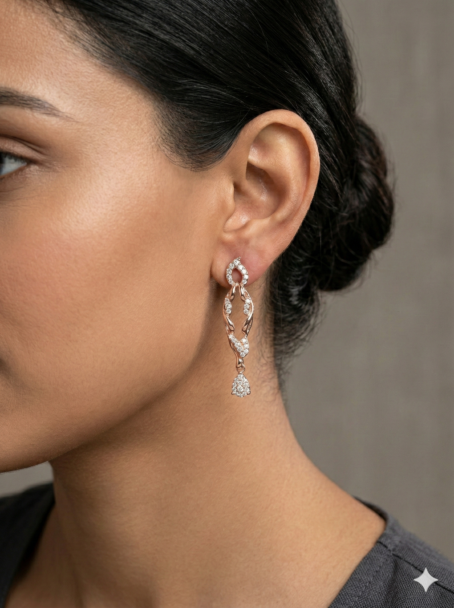 The Twining Vine Diamond Drop Earrings