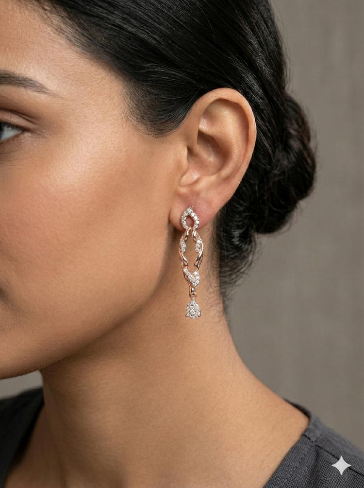 The Twining Vine Diamond Drop Earrings