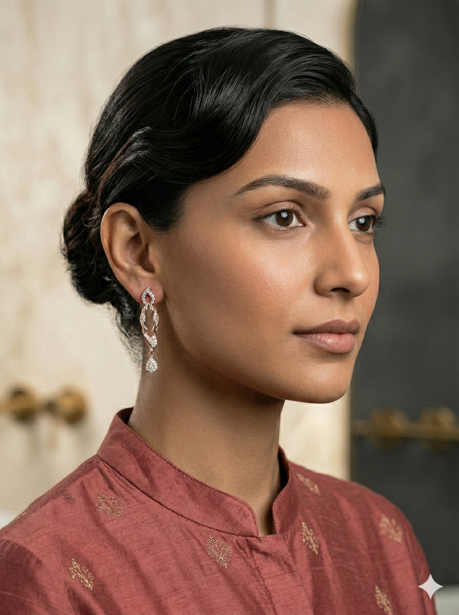 The Twining Vine Diamond Drop Earrings