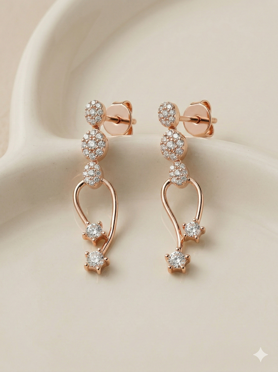 The Cascading Diamond Loop Drop Earrings