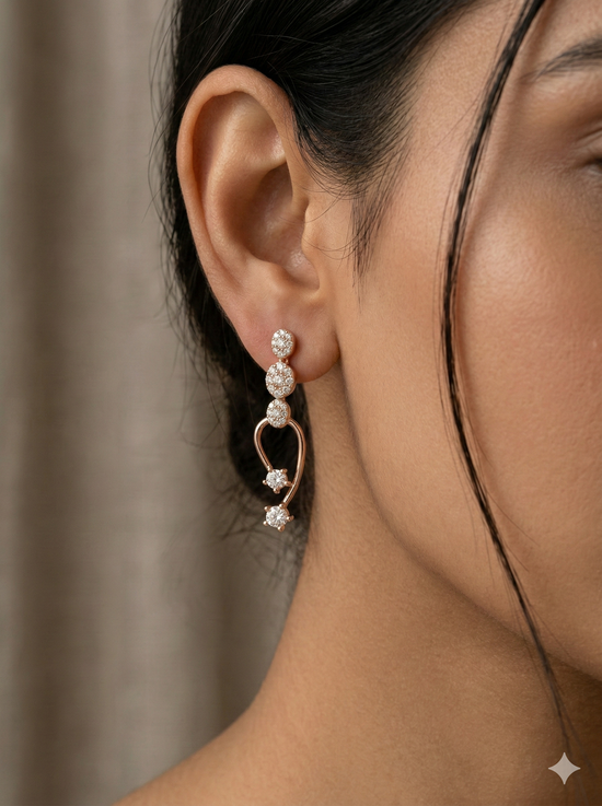 The Cascading Diamond Loop Drop Earrings