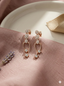The Cascading Diamond Loop Drop Earrings