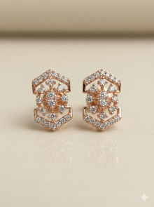 The Rose Gold Geometric Lace Diamond Tops