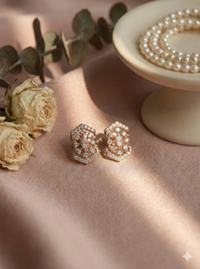 The Rose Gold Geometric Lace Diamond Tops