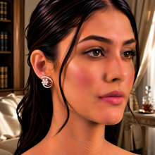 Diamond-Accented Gold Chandbali-Style Stud Earrings for Women in 14KT Gold