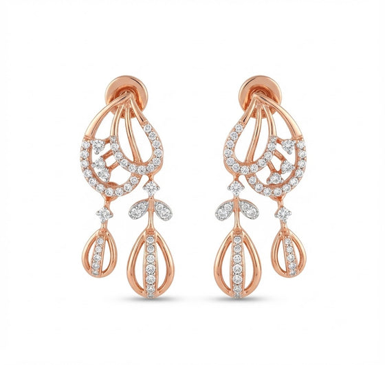Gold & Diamond Minimalist Stud Earrings for Women in 14KT Gold