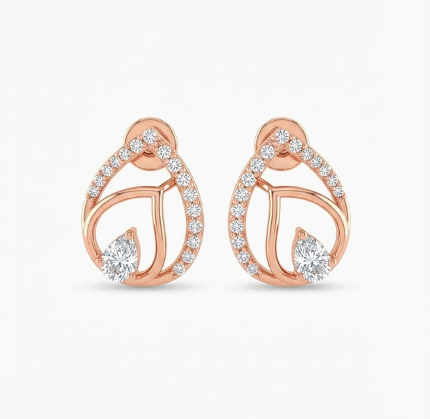 Classic Diamond Halo Stud Earrings for Women in 14KT Gold