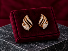 Gold & Diamond Contemporary Stud Earrings for Women in 14KT Gold